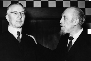 Montagu Collet Norman (right), Governor of the Bank of England from 1920 to 1944